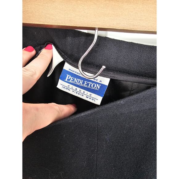 Pendleton Women's Black Elastic Waist Pockets Virgin Wool Pant  Size 10 - Picture 2 of 4